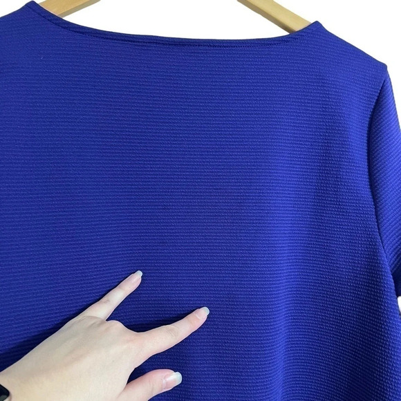 Apt. 9 Purple Blouse XL Knotted Hem Long Sleeves Pullover Ribbed Round Neckline - Picture 4 of 6